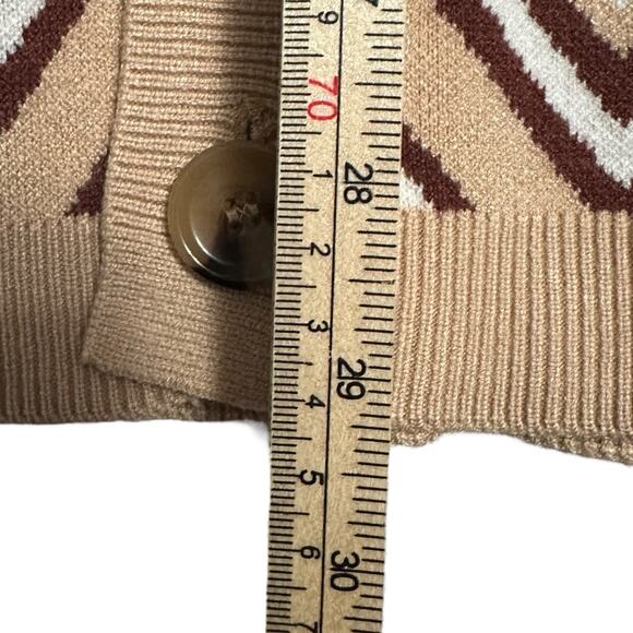 Men’s Large Grandpa Cardigan Long Sleeve Diamond Print Sweater Teacher Workwear - Picture 7 of 7